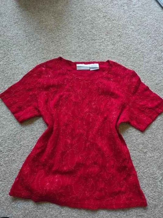 Vintage Y2K Worthington Sequin Lace Top UK Size 12