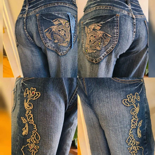 Vintage Y2K Mid Rise Straight Jeans UK Size 20/22