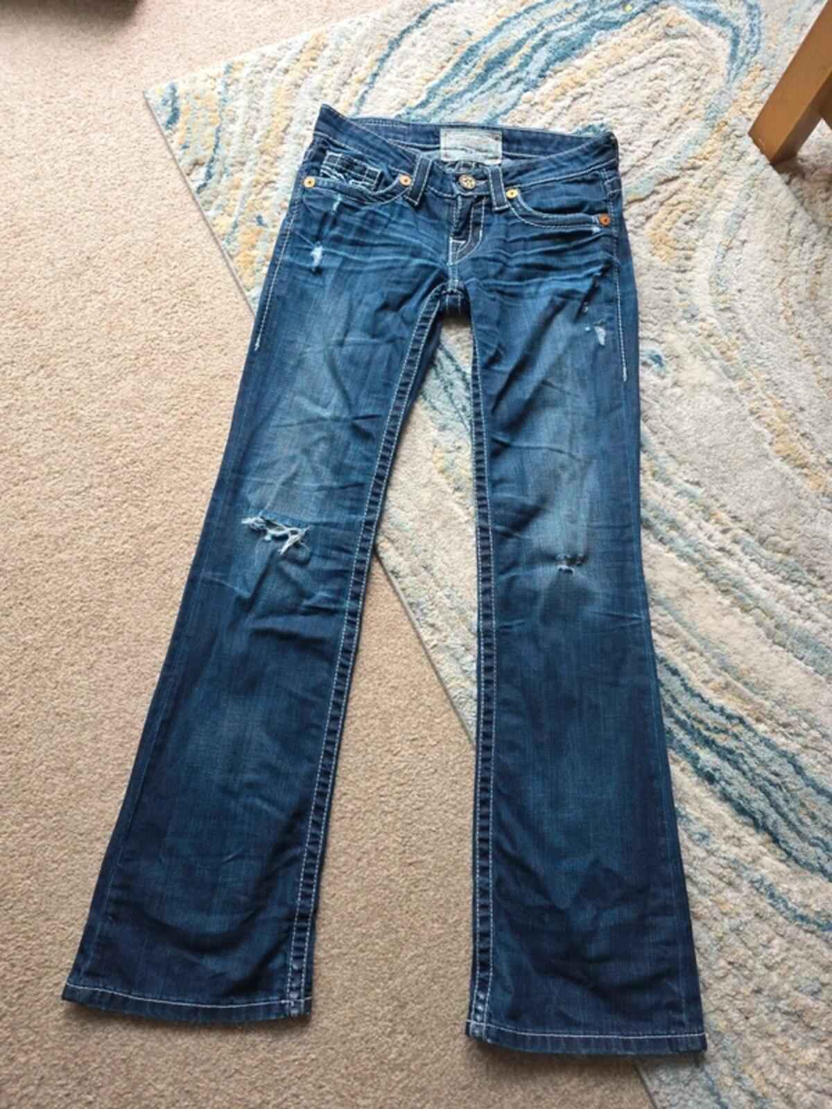 Big Star Vintage Y2K Ultra Low Rise Bootcut Jeans UK Size 4