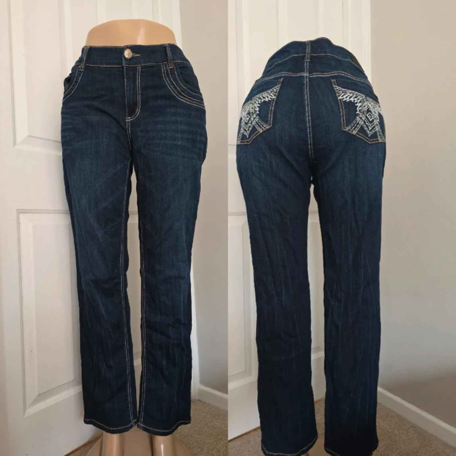 Seven7 Luxe Mid Rise Straight Vintage Y2K Jeans UK Size 18 Petite