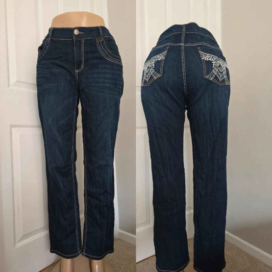 Seven7 Luxe Mid Rise Straight Vintage Y2K Jeans UK Size 18 Petite