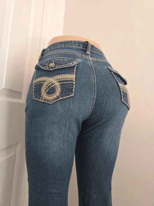 CHO Premium Mid Rise Baby Bootcut Jeans UK Size 10