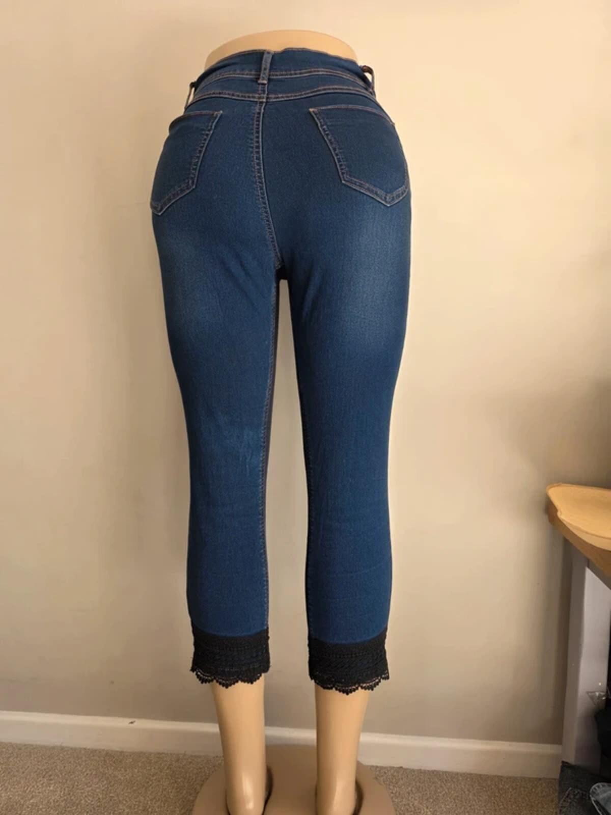 Pixie Hearts Mid Rise Capri Jeans UK Size 6