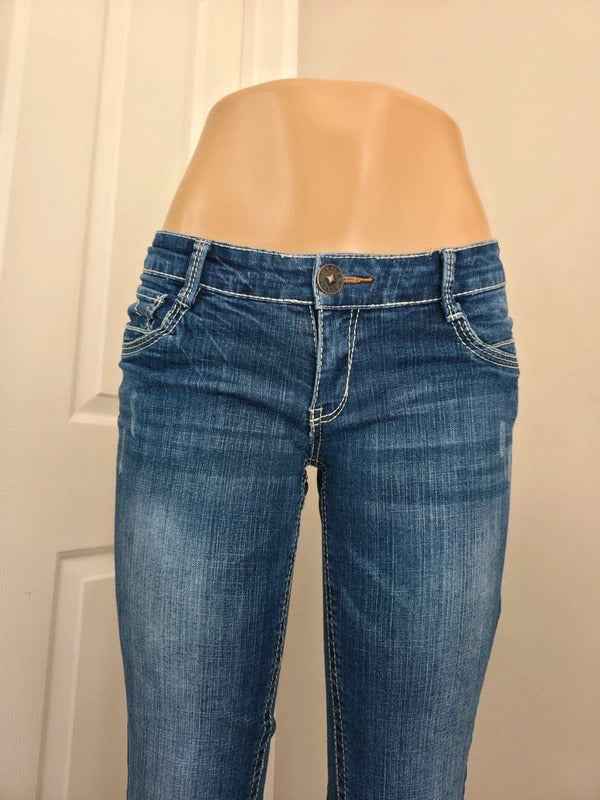 Ariya Low Rise Skinny Bootcut Vintage Y2K Jeans UK Size 8 Petite