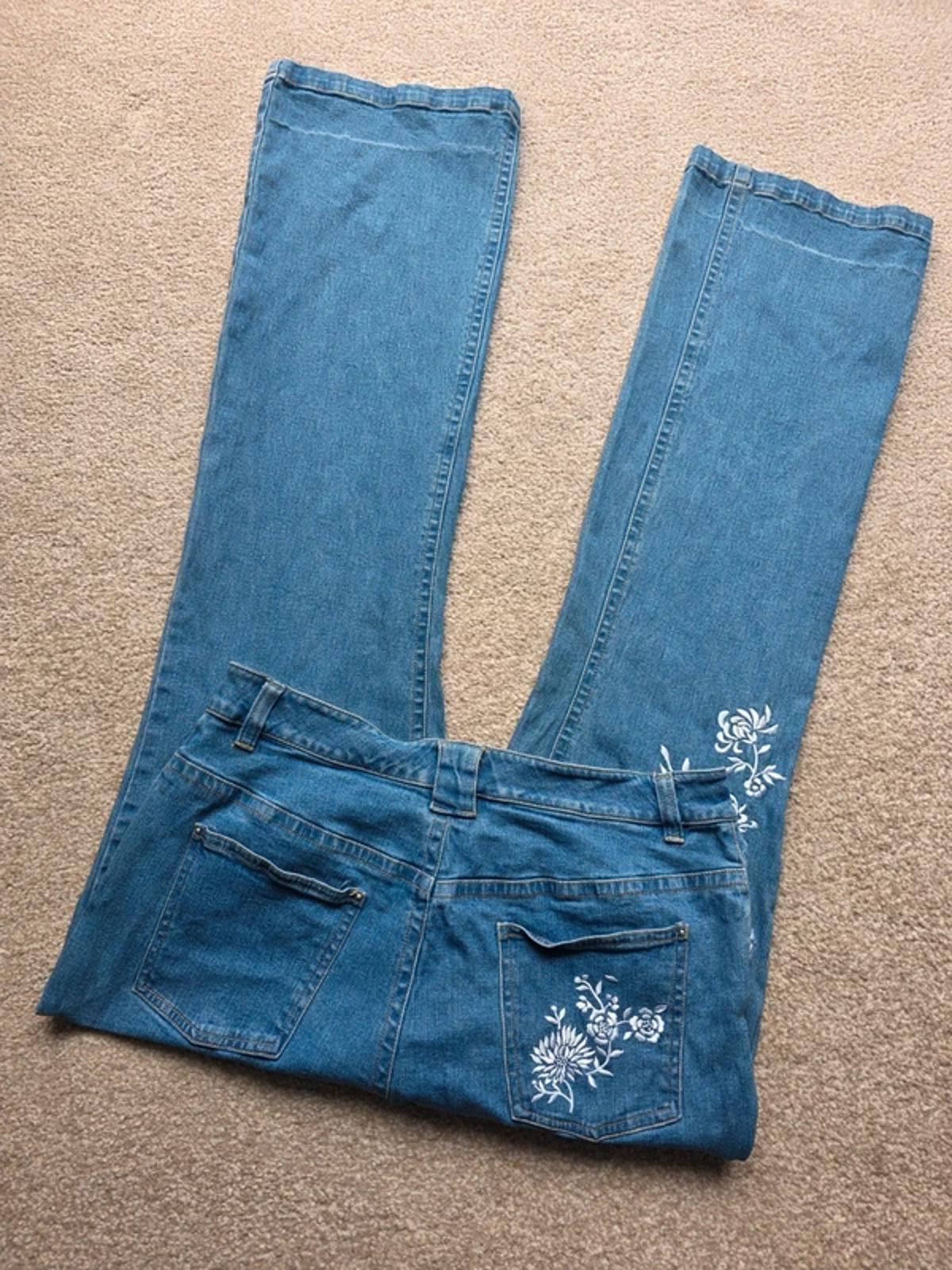 Vintage Y2K Together Mid Rise Embroidered Bootcut Jeans UK Size 12
