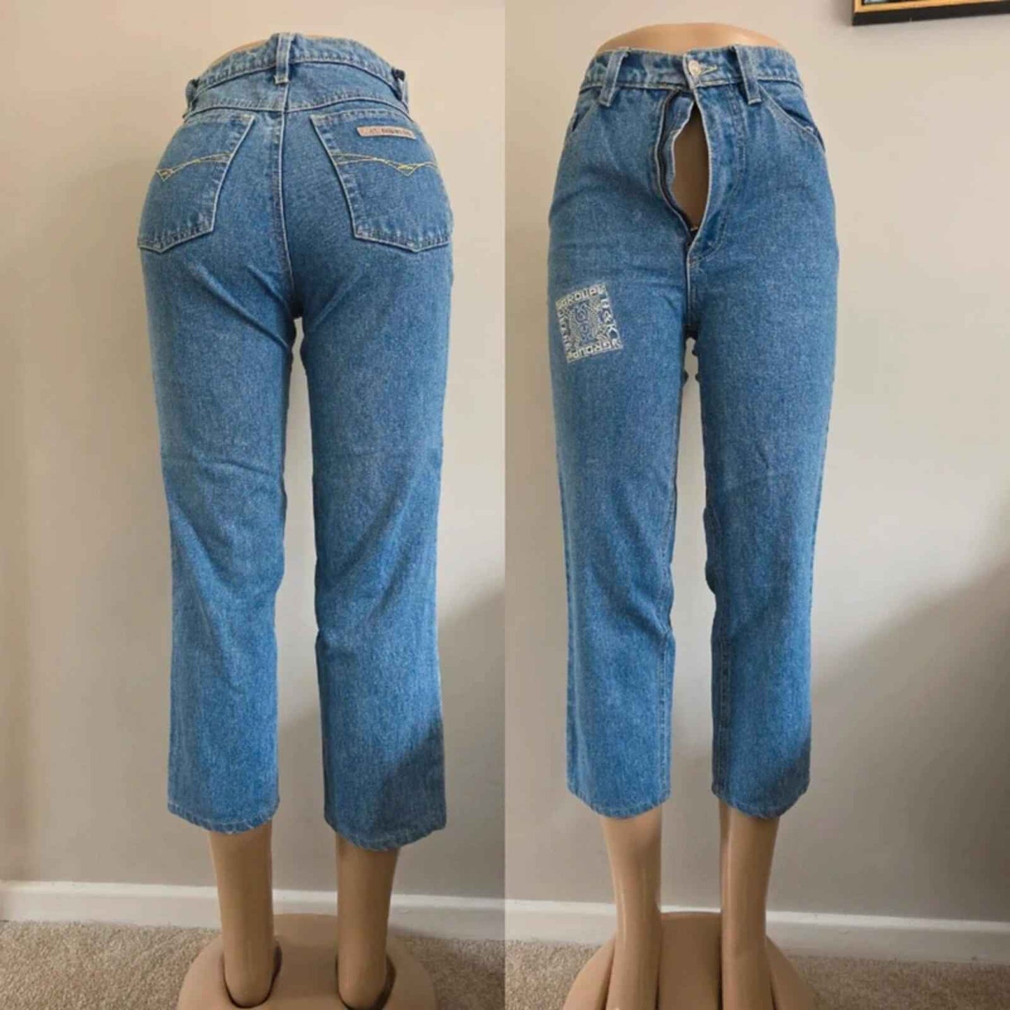 B&K High Rise Capri Vintage Y2K Jeans UK Size 6