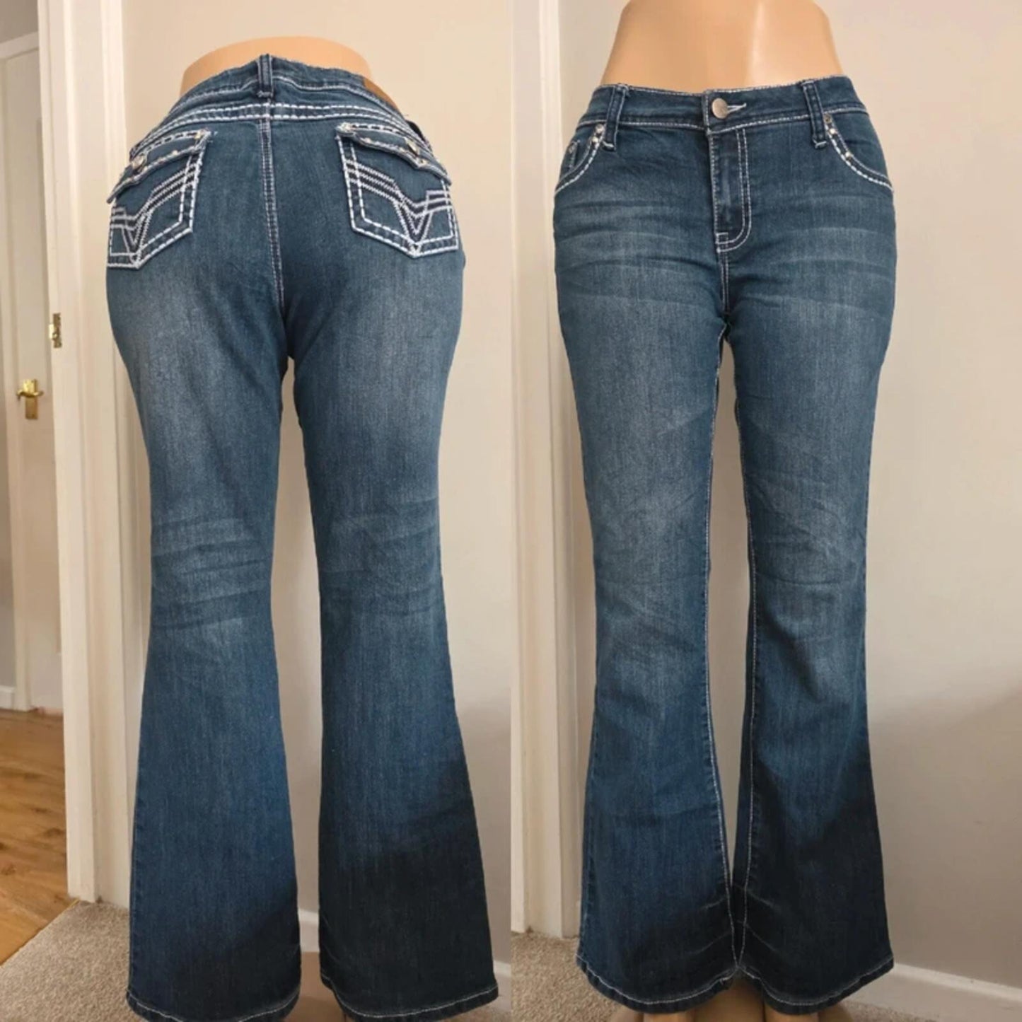 Project Indigo Low Rise Bootcut Vintage Y2K Jeans UK Size 12