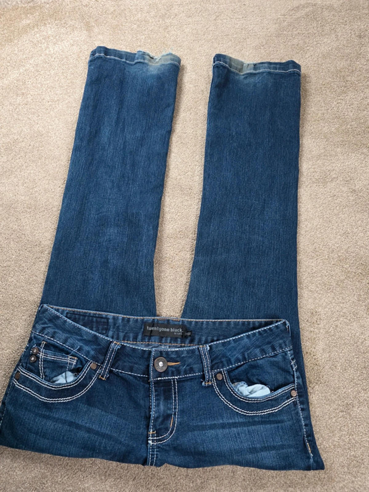 Vintage Y2K Twentyone Black Low Rise Bootcut Jeans UK Size 12