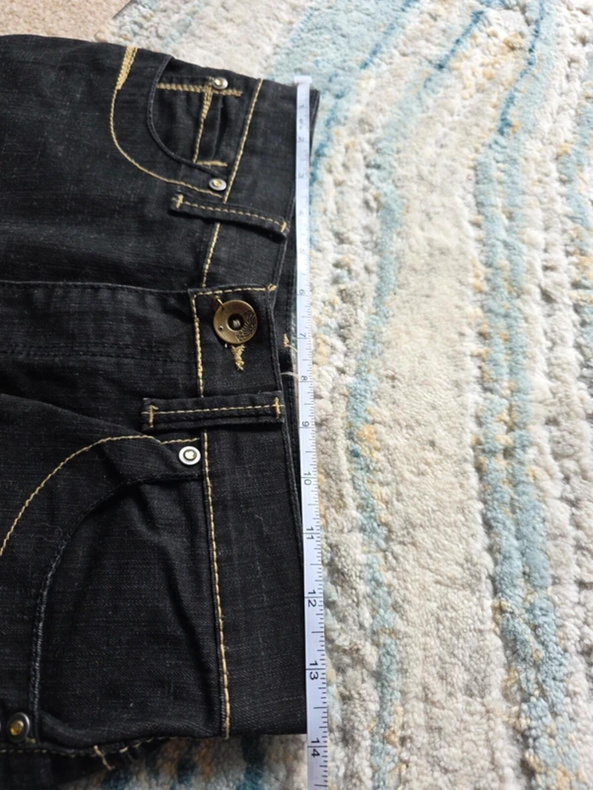 New Caro Vintage Y2K Mid Rise Straight Leg Black Jeans UK Size 8
