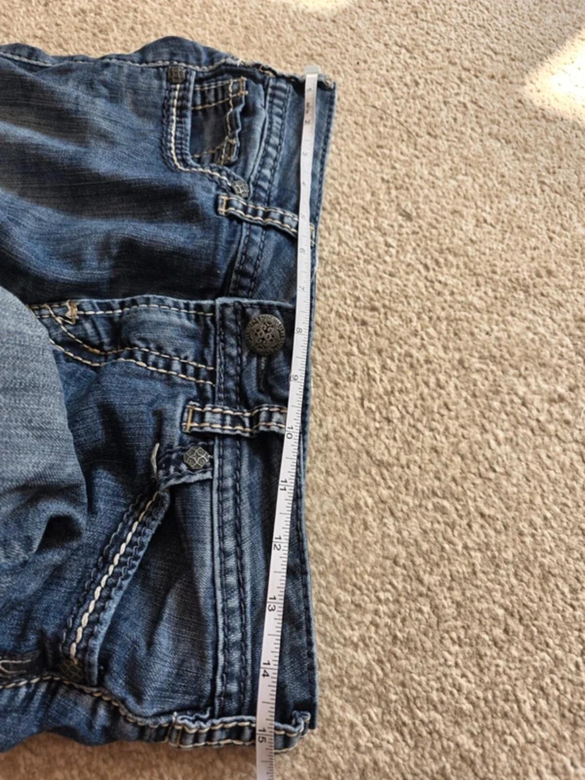 Silver Mid Rise Capri Cropped Jeans UK Size 8