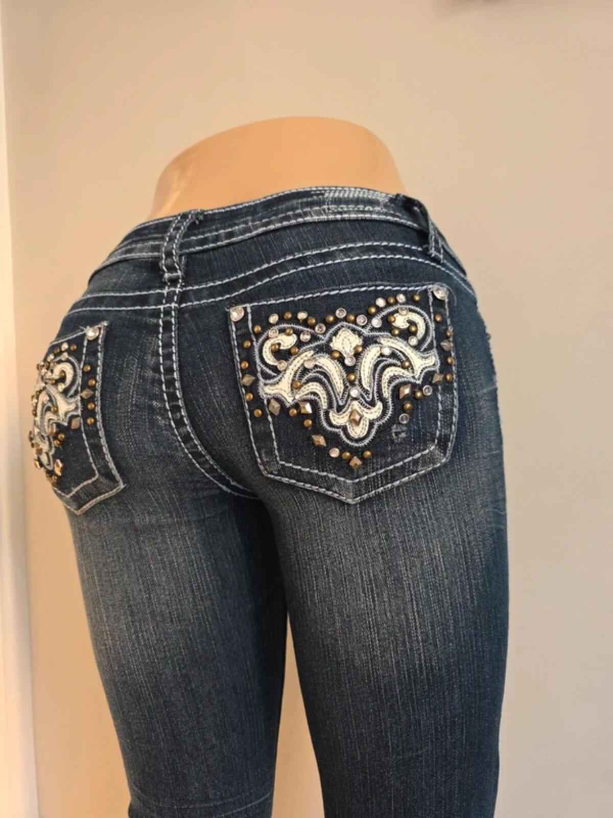 First Kiss Low Rise Skinny Vintage Y2K Jeans UK Size 4/6