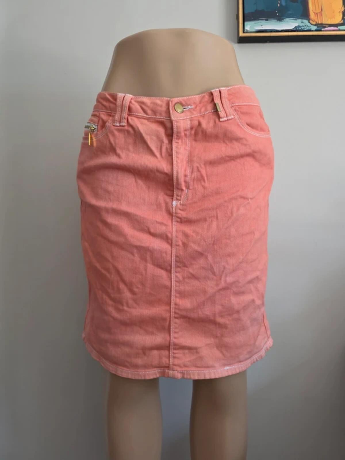 Vintage Y2K Max Jeans Pink Denim Mini Skirt UK Size 14