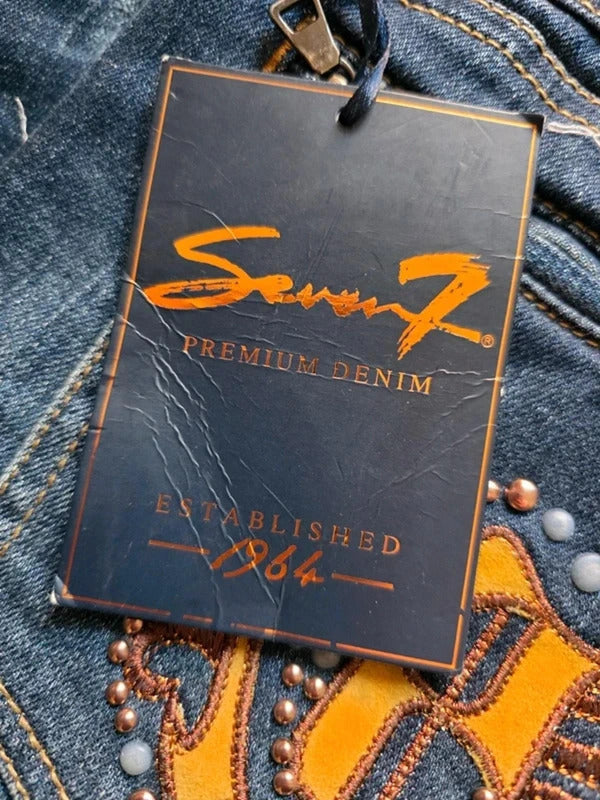 Vintage Y2K Seven7 Low Rise Slim Straight Jeans UK Size 12/14