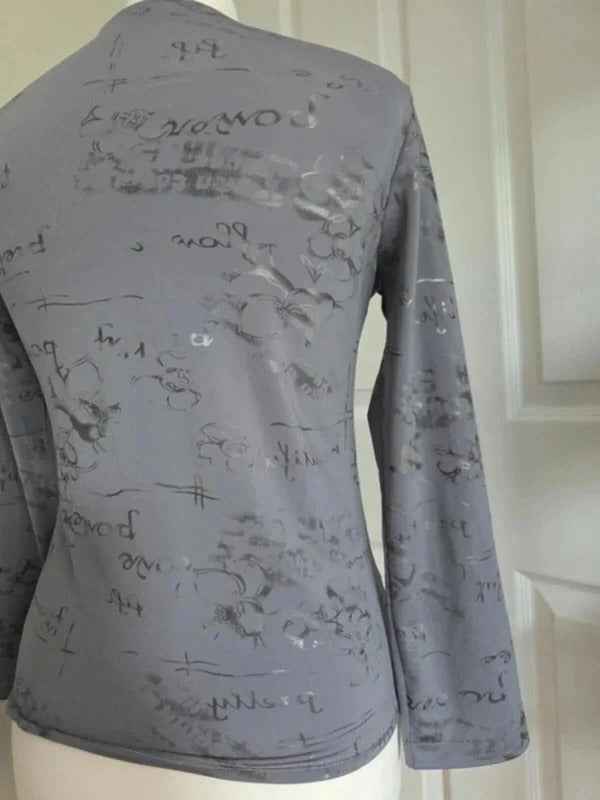 Grey Corset Style Zip Up Fairy Grunge Top UK Size 12