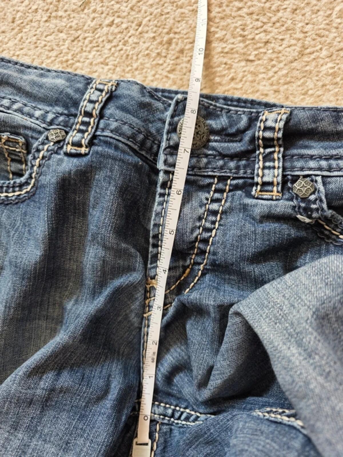 Silver Mid Rise Capri Cropped Jeans UK Size 8