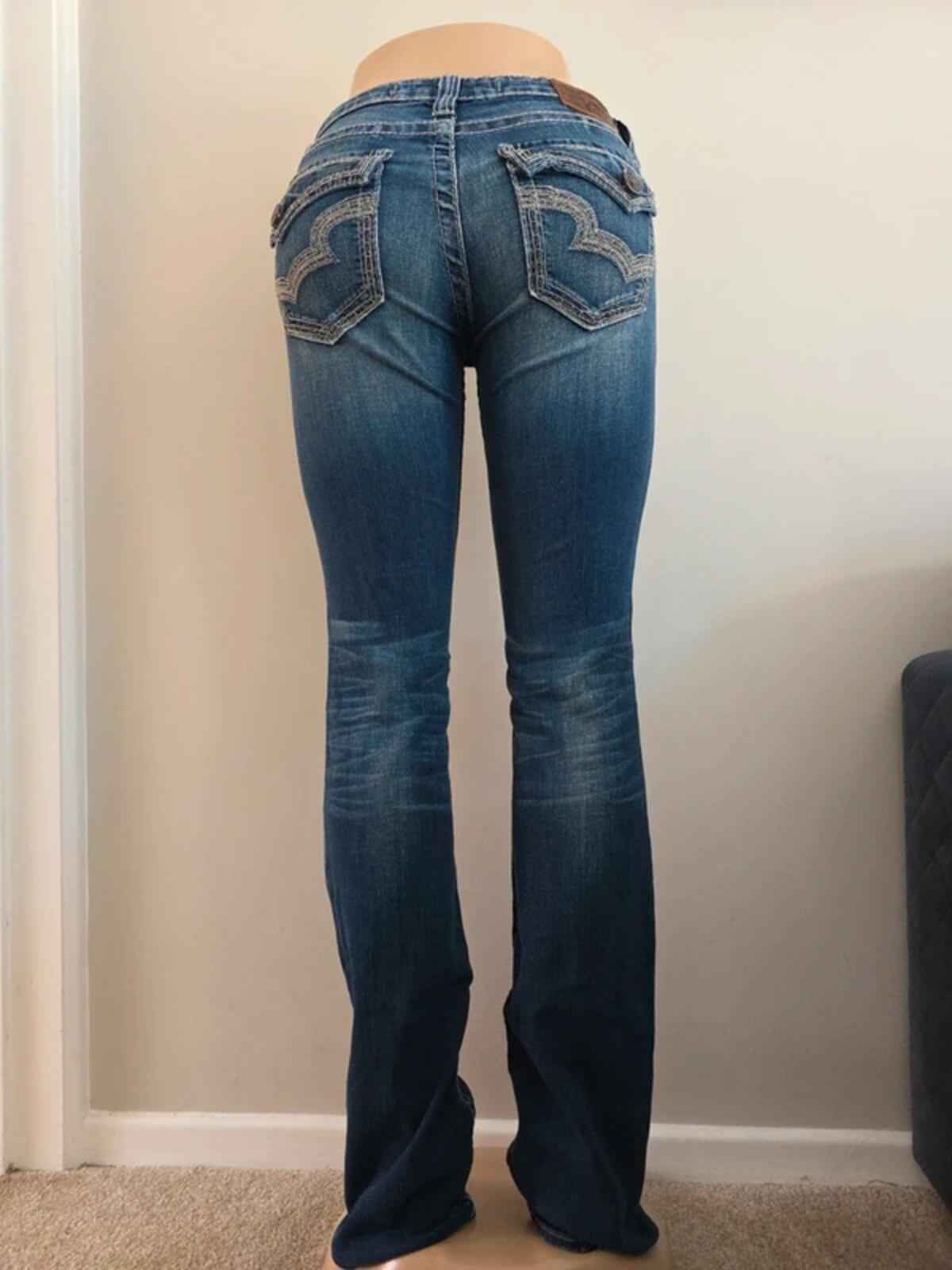 Big Star Ultra Low Rise Bootcut Vintage Y2K Jeans UK Size 8 Tall