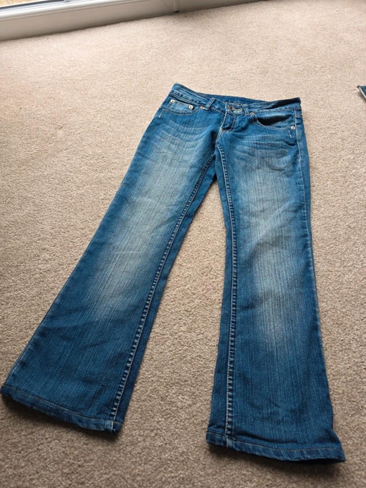 Vintage Y2K Olyone Low Rise Flared Jeans UK Size 10 Petite