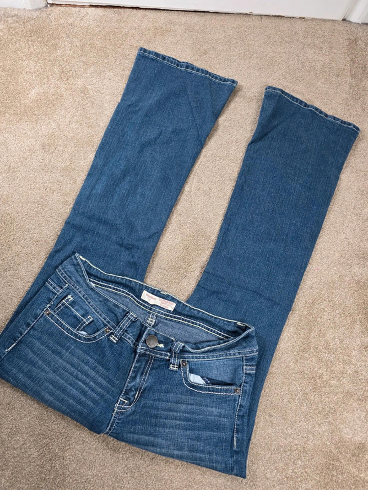 Vintage Y2K No Boundaries Low Rise Flared Jeans UK Size 12
