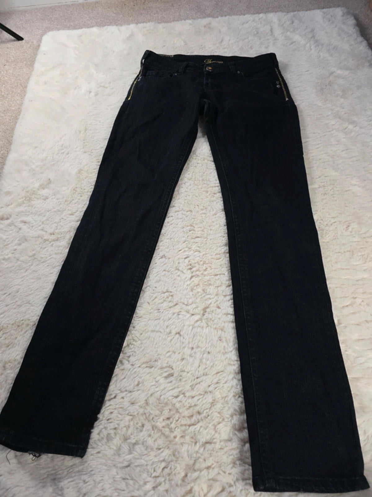 Vintage Y2K Denim Low Rise Straight Jeans UK Size 12 Tall