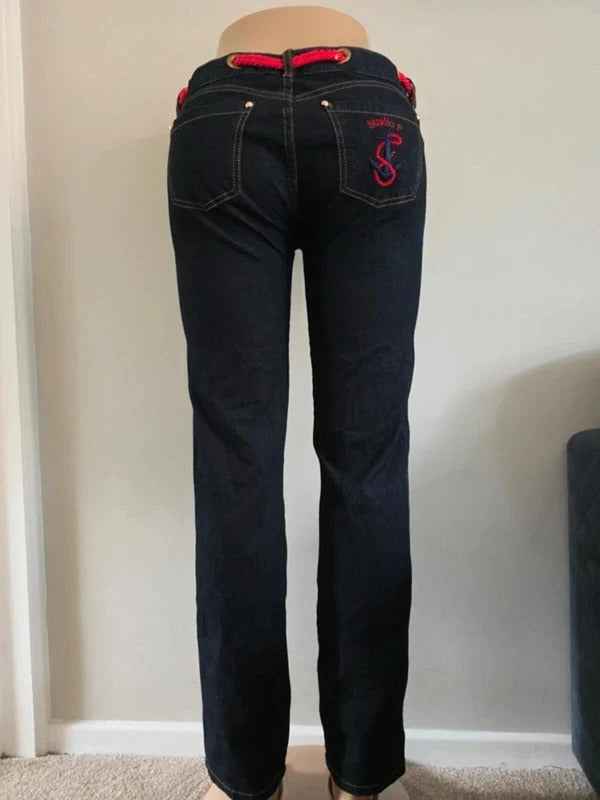 Studio F Mid Rise Slim Vintage Y2K Jeans UK Size 12/14