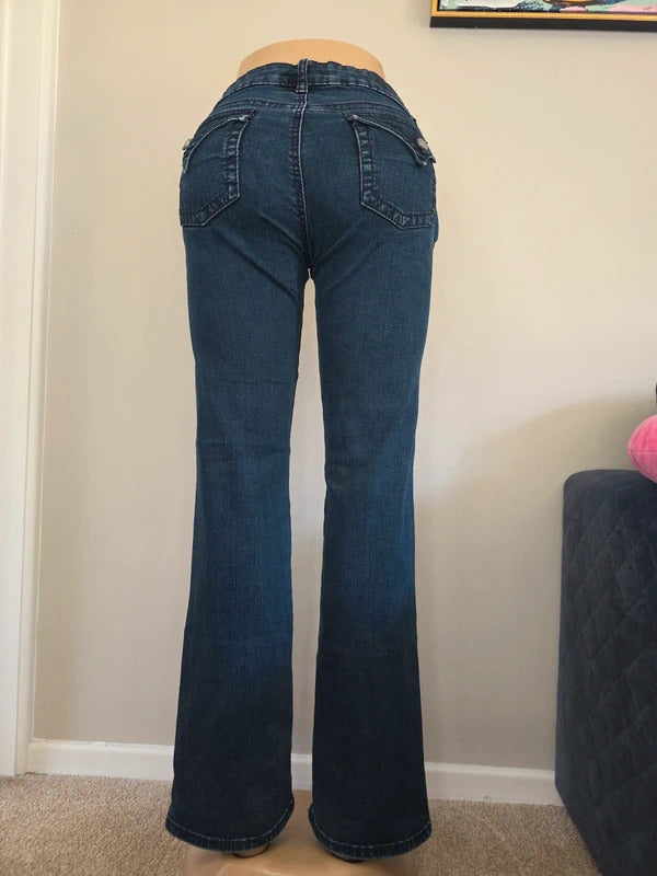 HUT by Franz Kraler Vintage Y2K Low Rise Bootcut Jeans UK Size 8/10