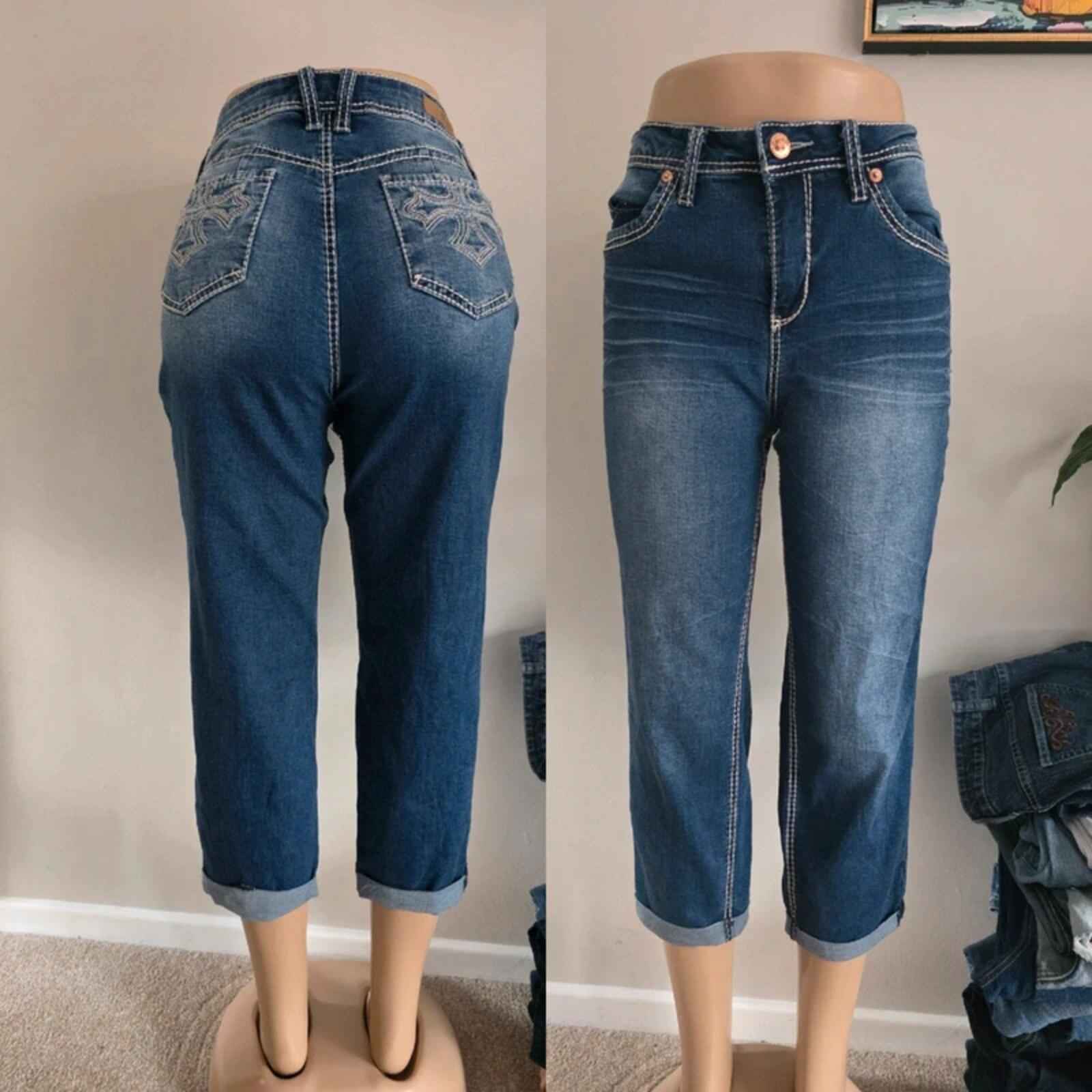 Vintage Y2K Royalty Mid Rise Cropped Jeans UK Size 12/14