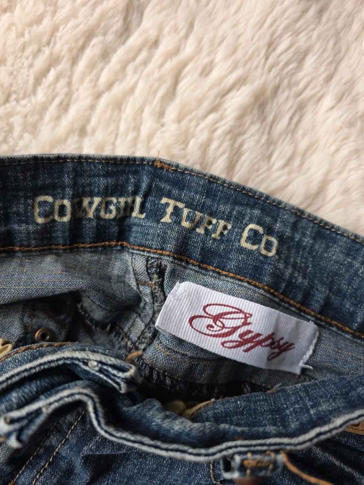 Vintage Y2K Cowgirl Tuff Co Gypsy Mid Rise Bootcut Jeans Western Stitch Detail UK 12