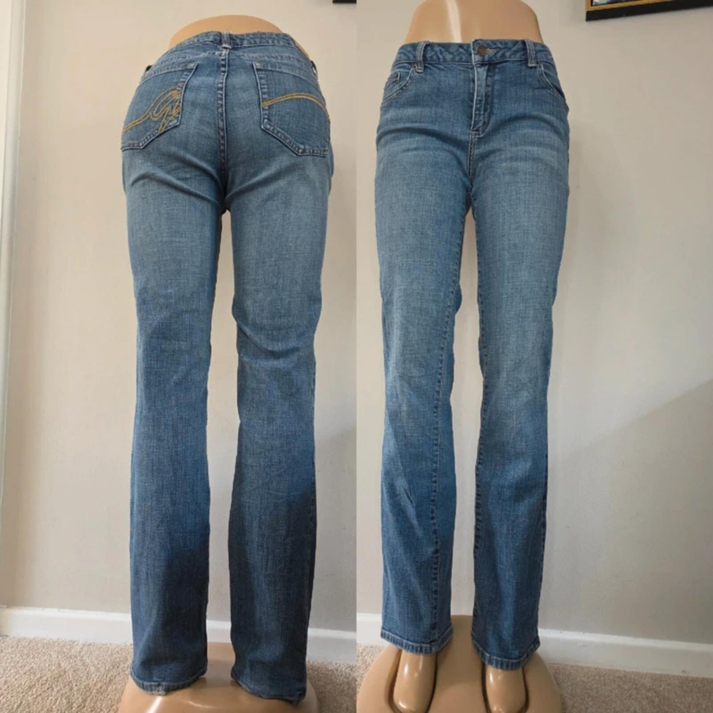 Garage Low Rise Straight Vintage Y2K Jeans UK Size 10 Tall