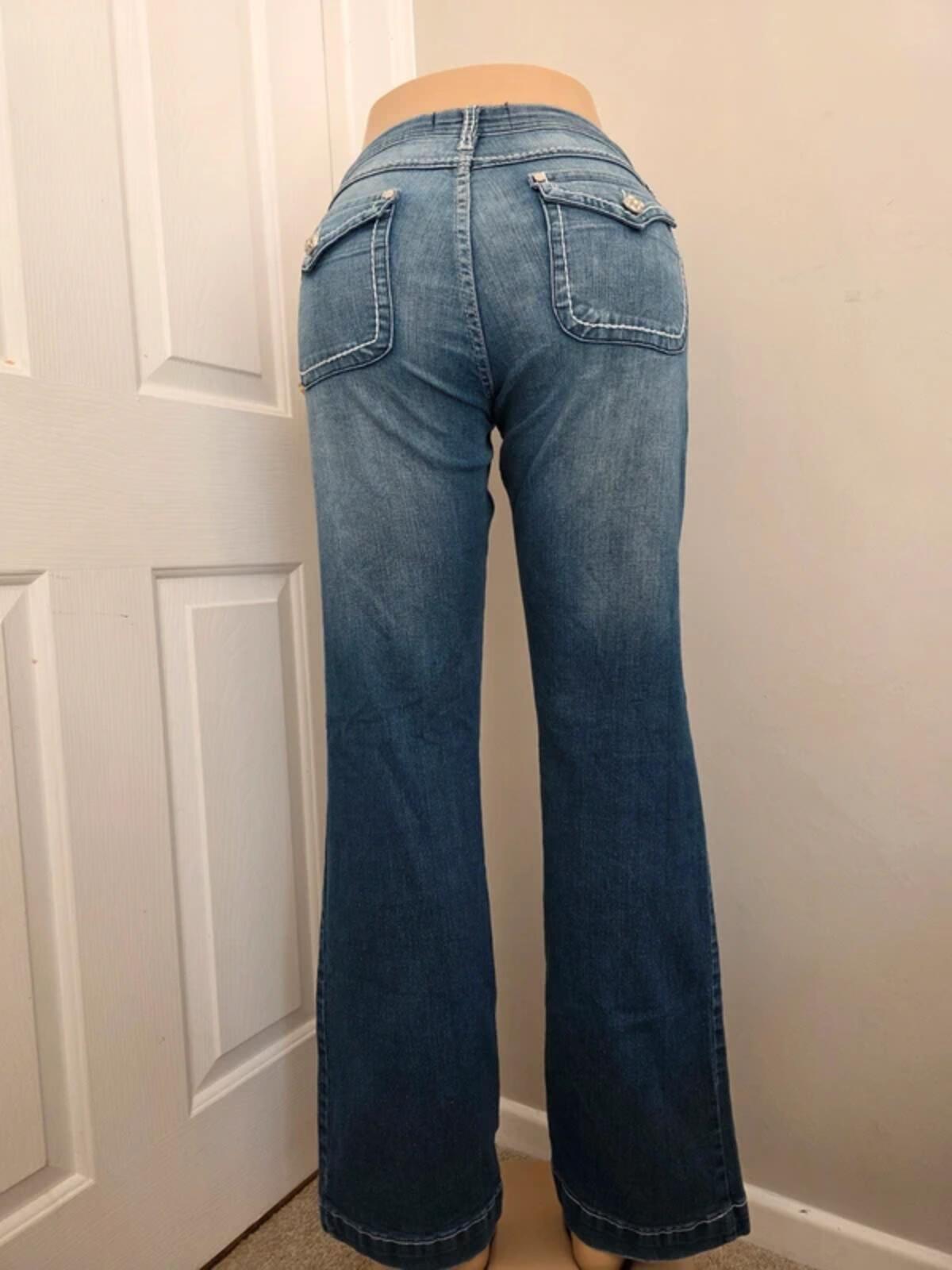Luxury Blues Mid Rise Bootcut Vintage Y2K Jeans UK Size 12