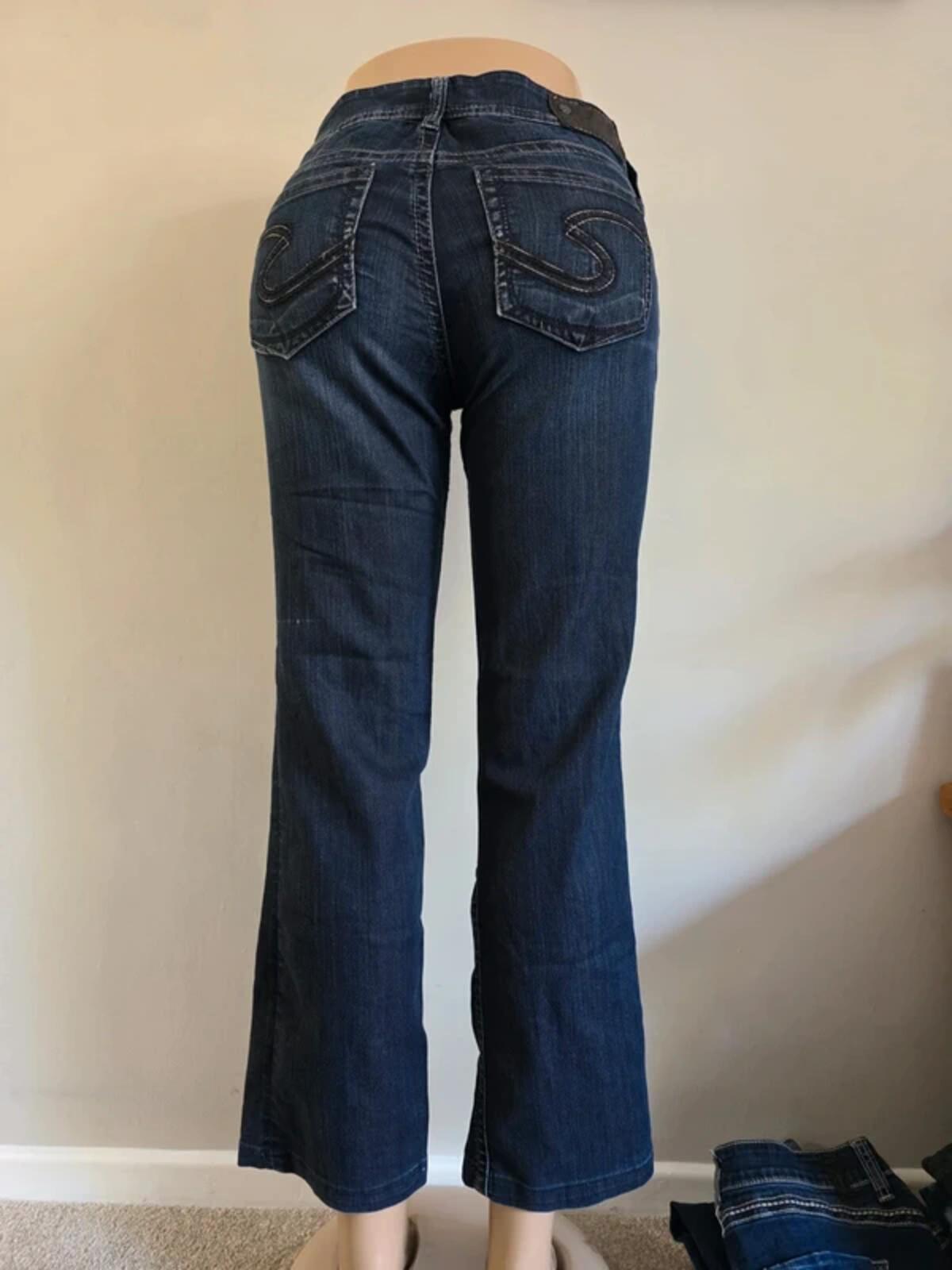 Vintage Y2K Silver Jeans Mid Rise Bootcut Jeans UK Size 12 Petite