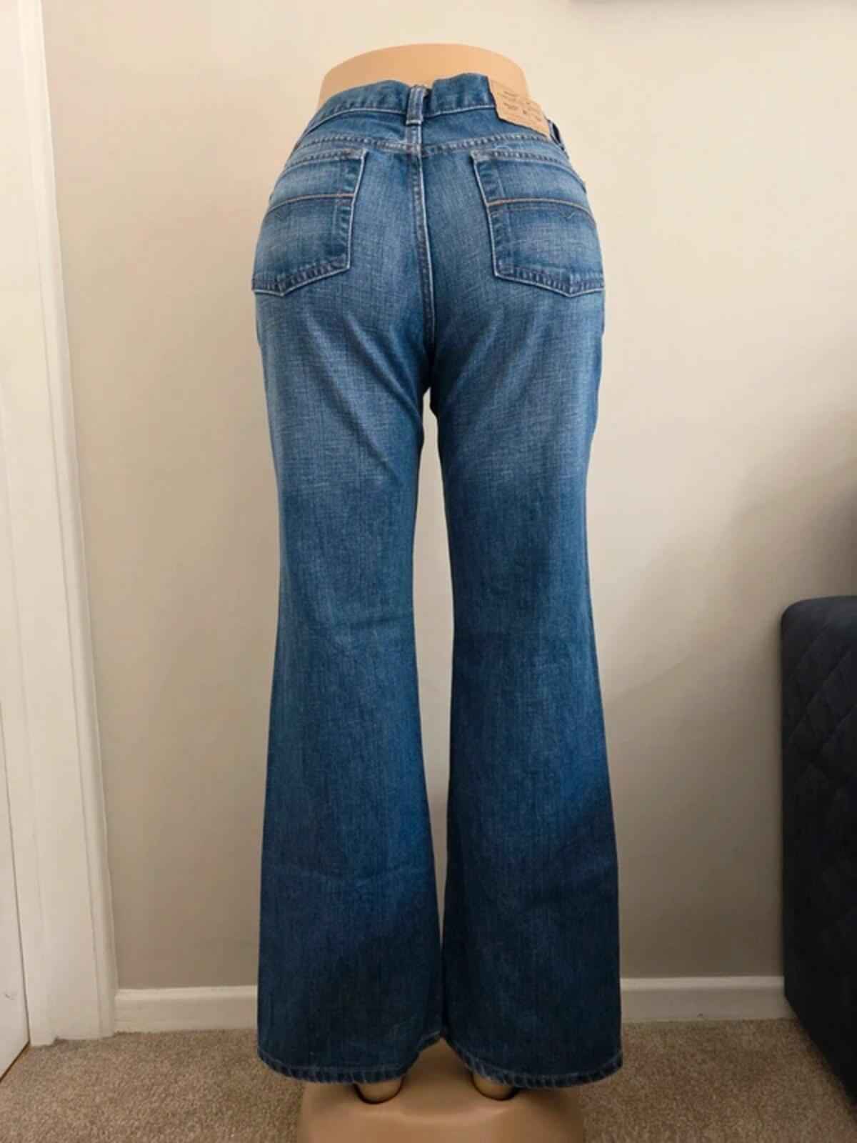 Vintage Y2K American Eagle Mid Rise Wide Leg Jeans UK Size 12