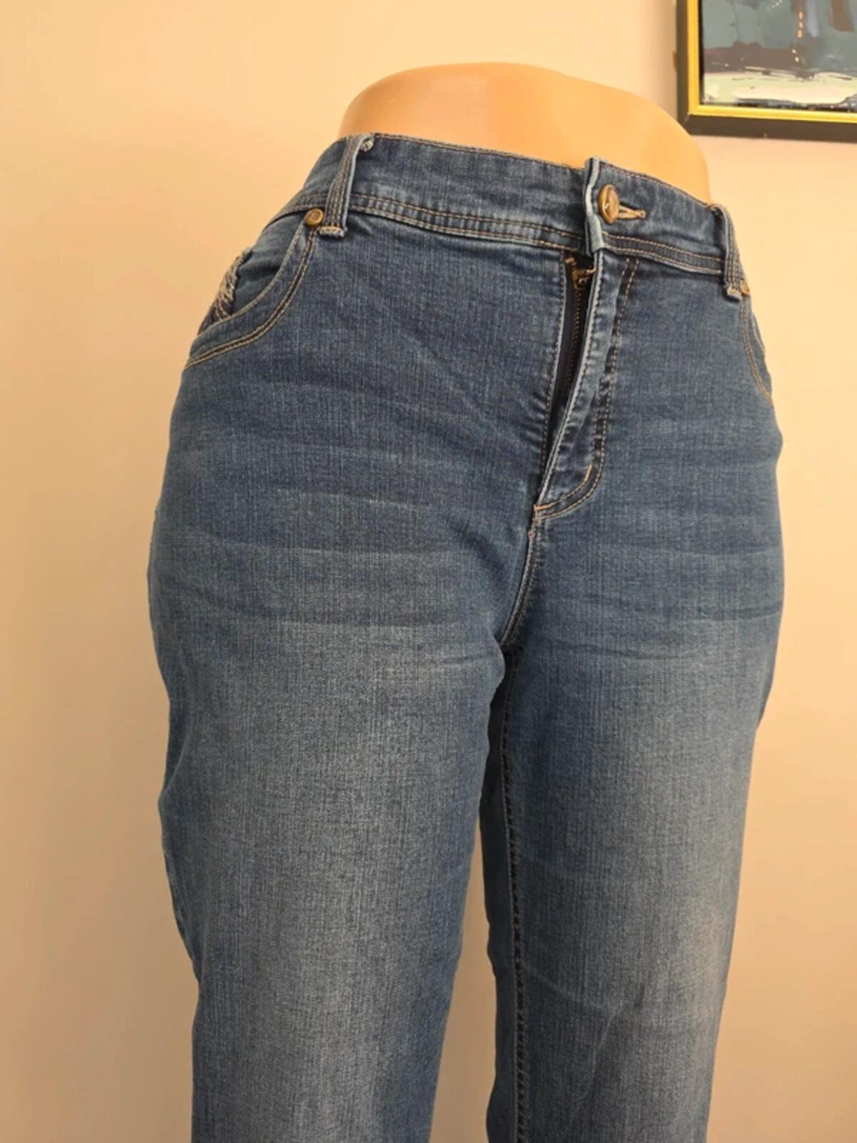 Chico's Mid Rise Skinny Jeans UK Size 14 Petite