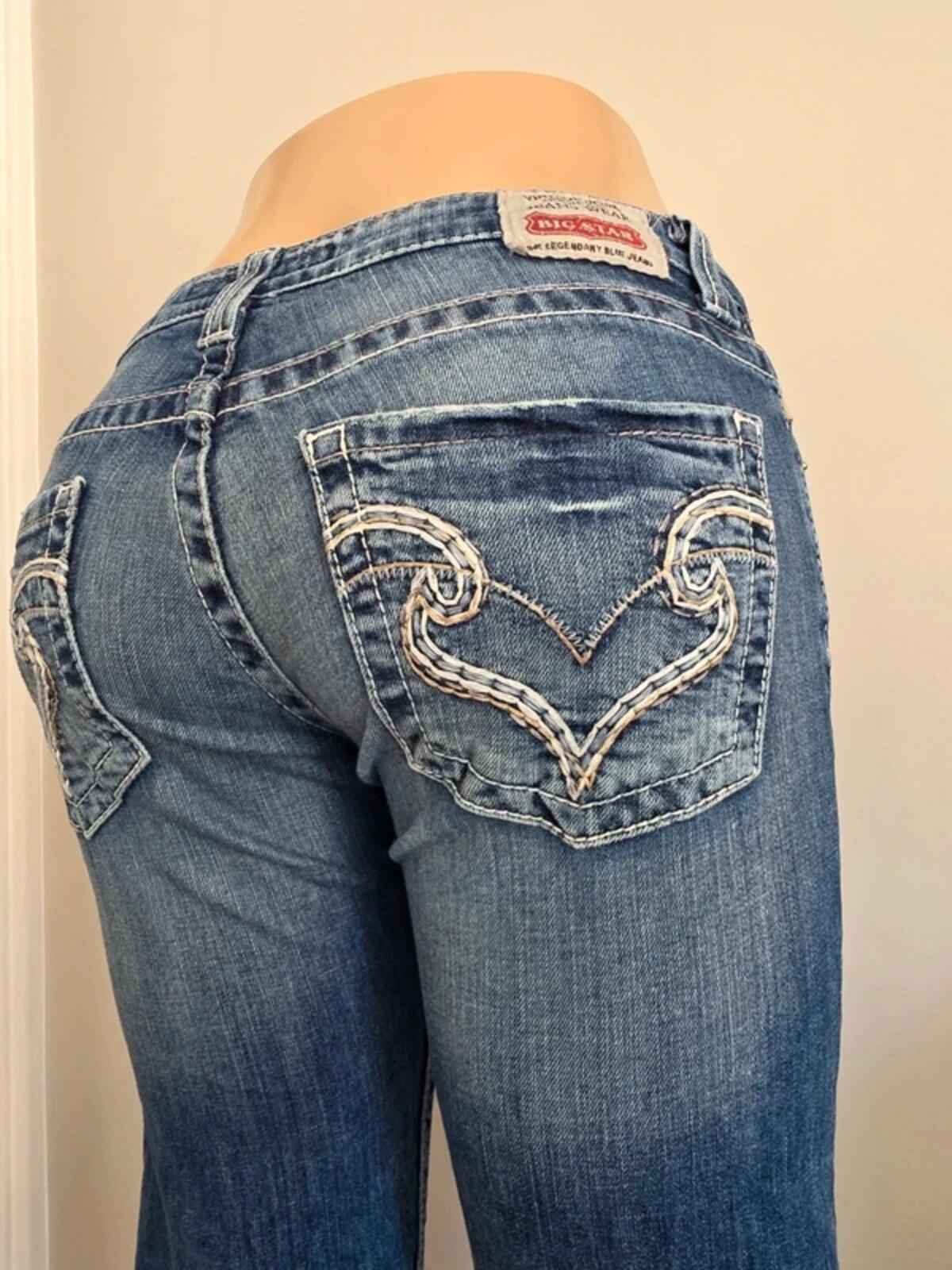 Big Star Ultra Low Rise Bootcut Jeans UK Size 8