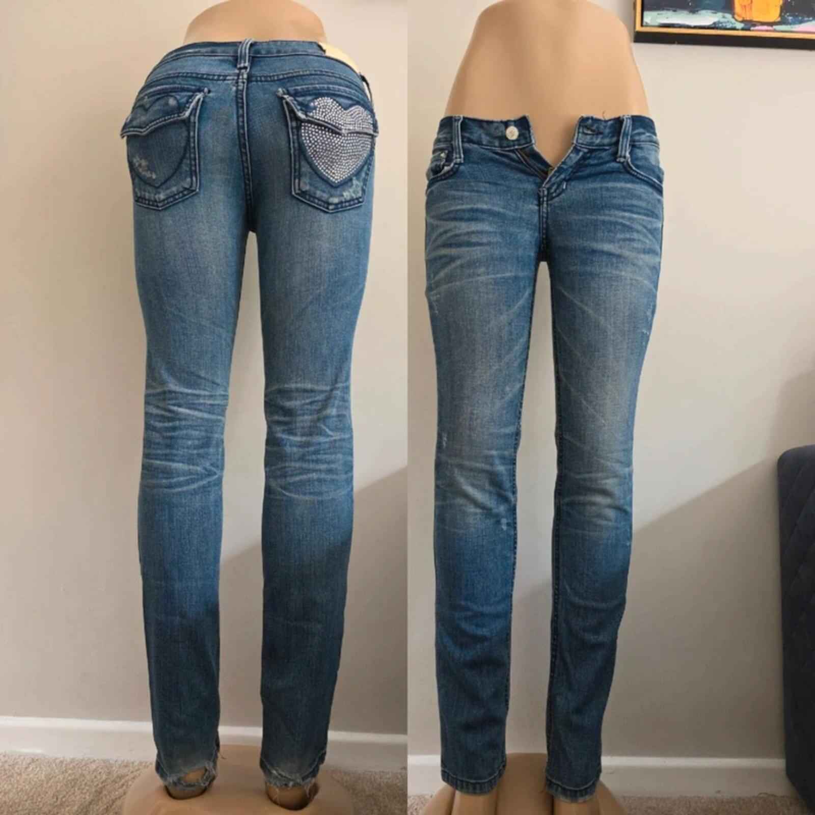 Vintage Y2K 3room+s Ultra Low Rise Skinny Jeans UK Size 6