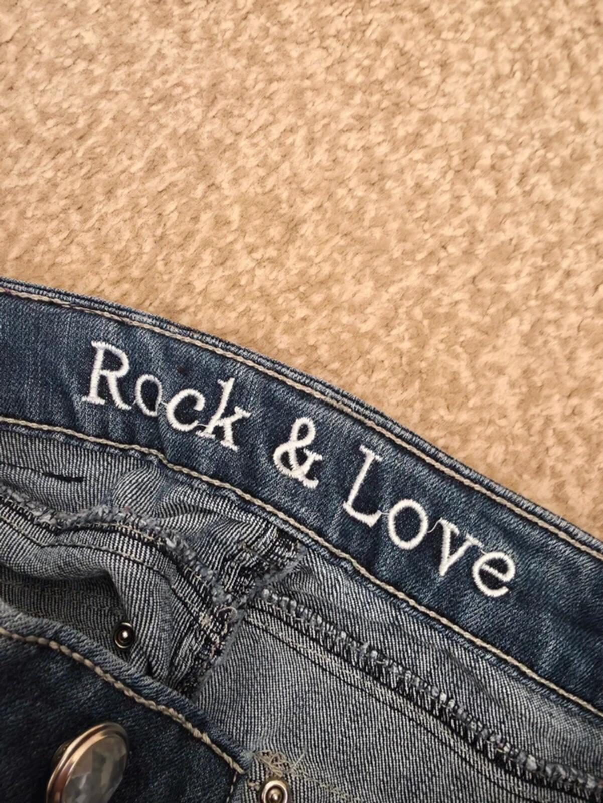 Rock & Love Ultra Low Rise Skinny Vintage Y2K Bling Jeans UK Size 4