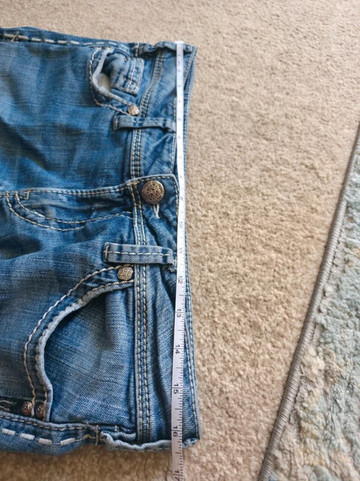 Silver Mid Rise Bootcut Vintage Y2K Jeans UK Size 10/12 Petite