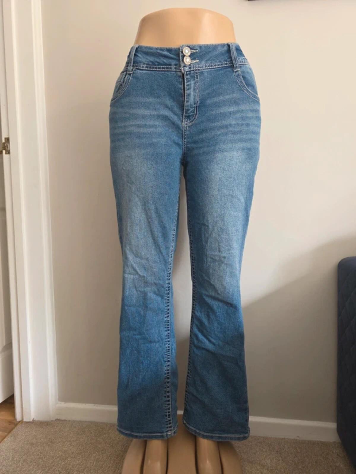 Wallflower Vintage Y2K High Rise Petite Bootcut Jeans UK Size 16 Petite