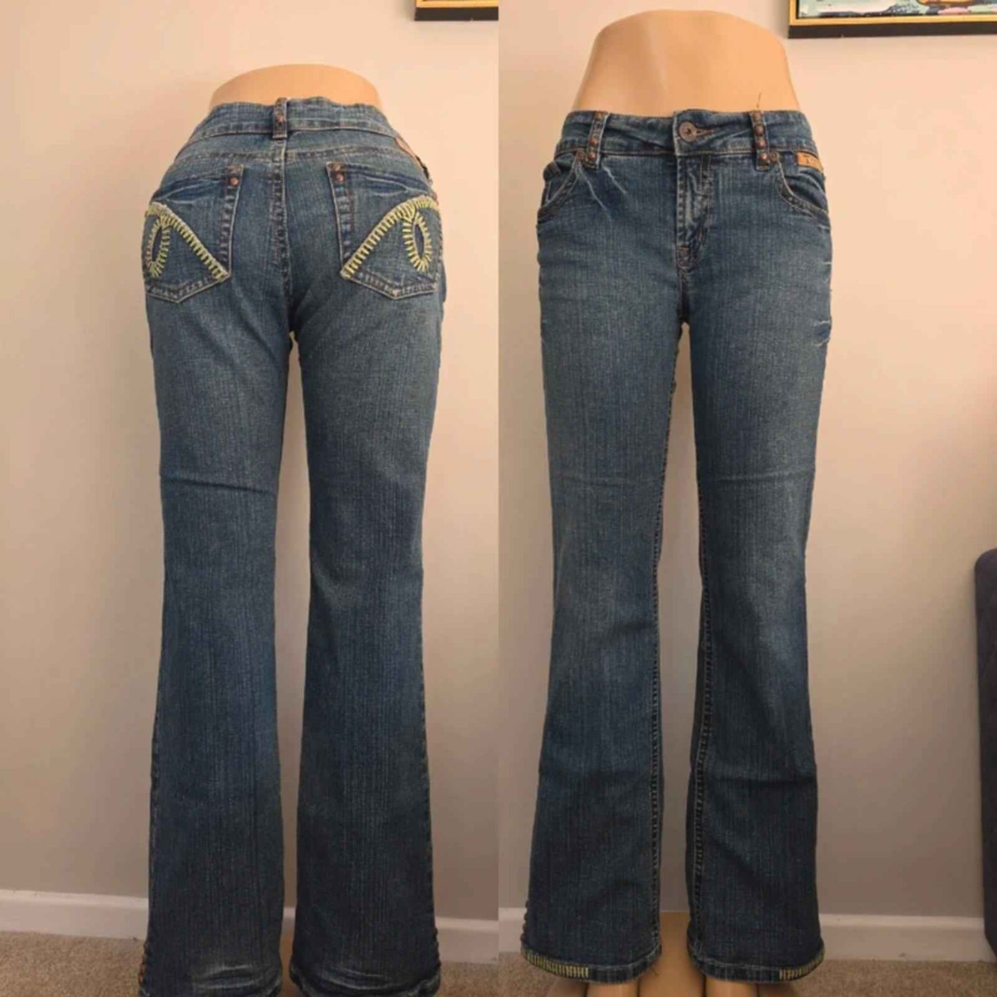 Cowgirl Tuff Co. Low Rise Bootcut Vintage Y2K Jeans UK Size 10