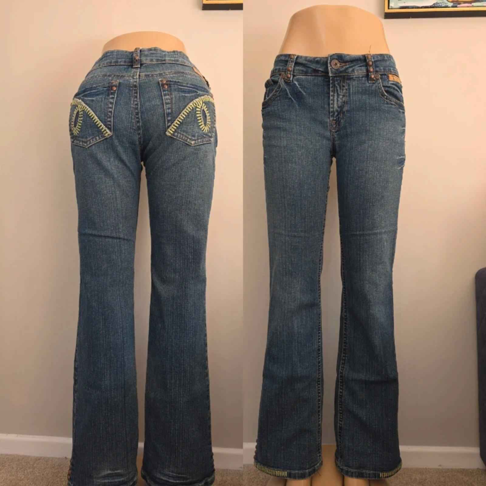 Cowgirl Tuff Co. Low Rise Bootcut Vintage Y2K Jeans UK Size 10