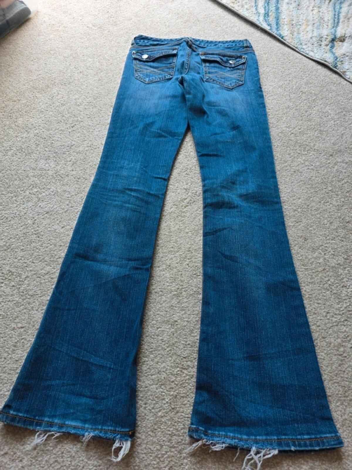 Vintage Y2K Aeropostale Ultra Low Rise Bootcut Jeans UK Size 4