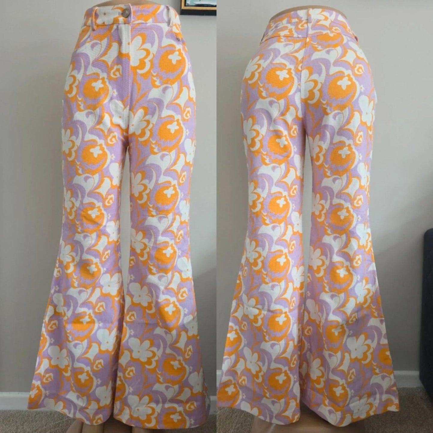 Princess Polly 70s Inspired High Rise Flared Trousers UK Size 10