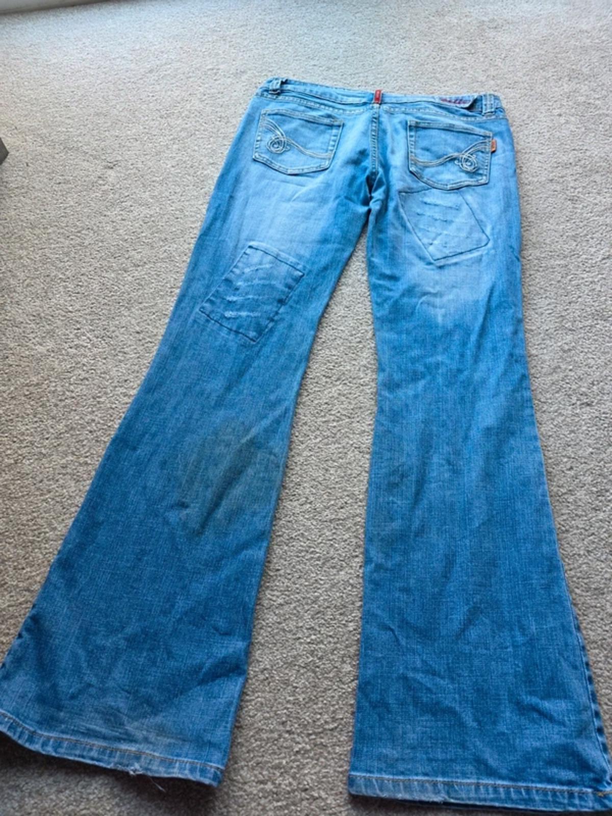 Vintage Y2K 2 Elles Low Rise Bootcut Jeans UK Size 14 Tall