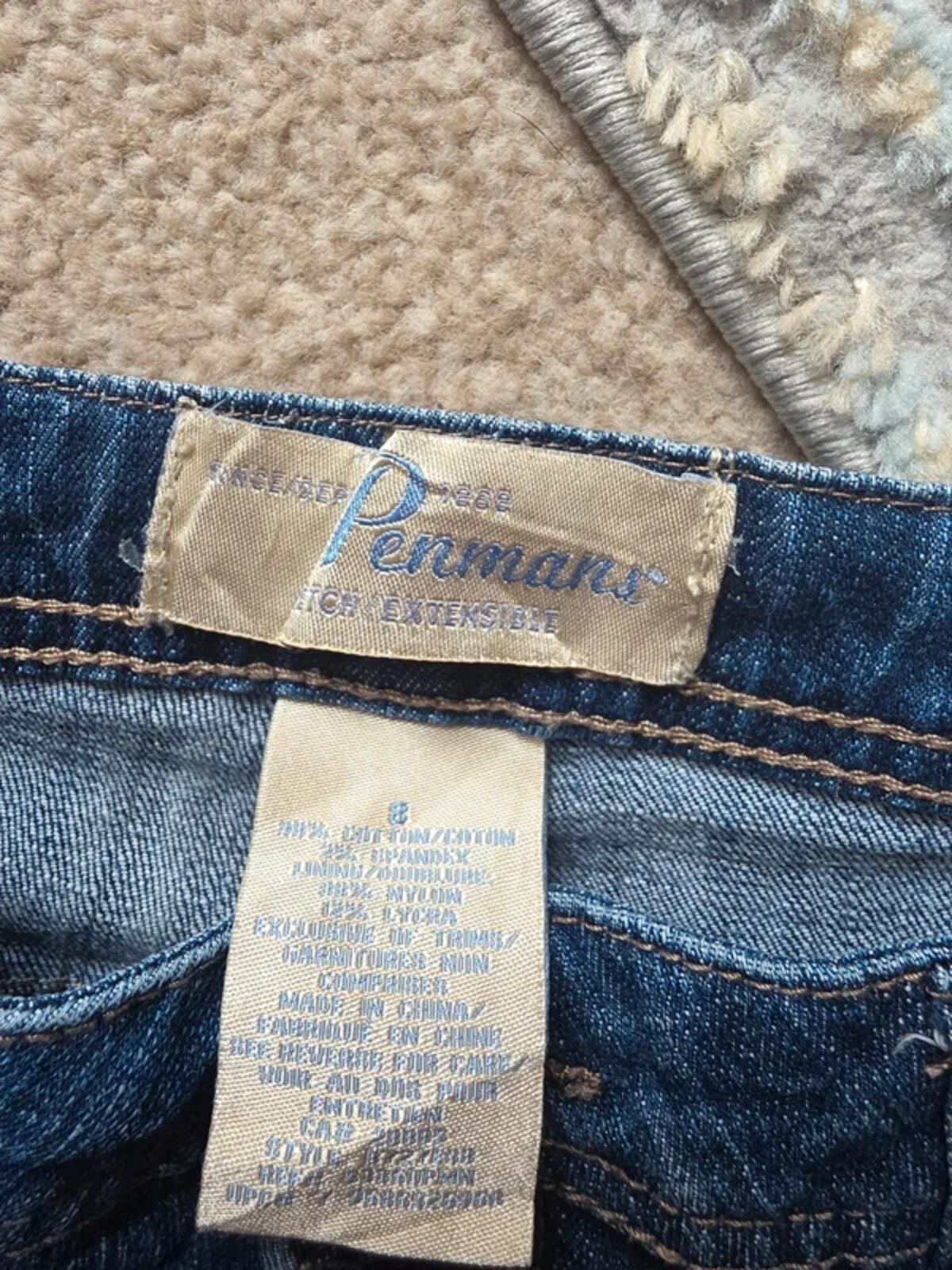 Penmans Vintage Y2K High Rise Relaxed Capri Jeans UK Size 10