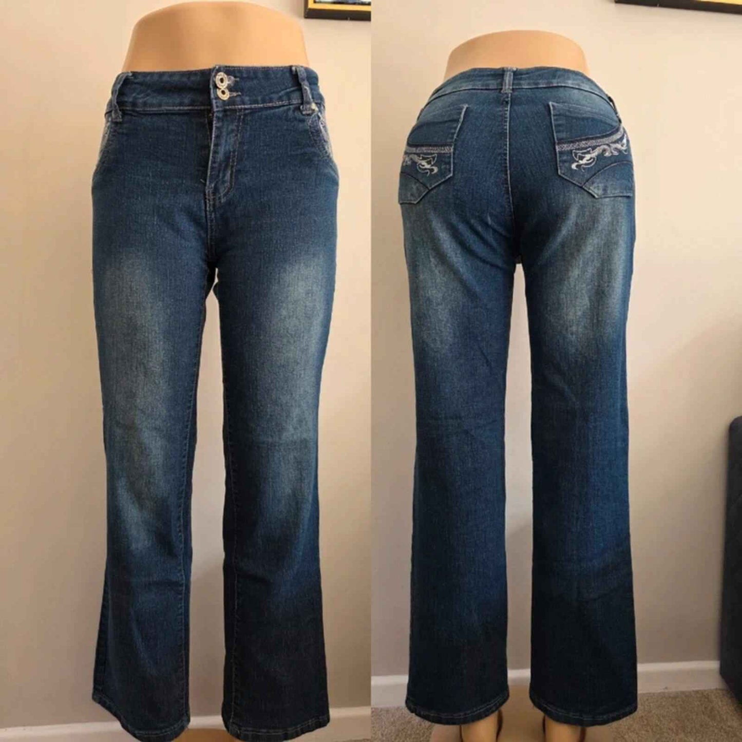 Anita Mid Rise Bootcut Jeans UK Size 14 Petite