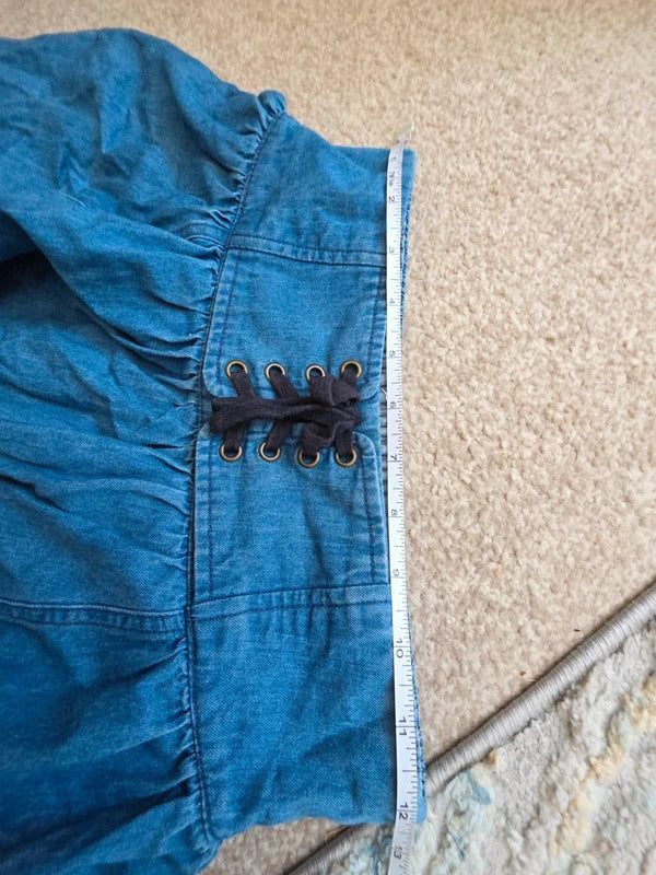 Japanese Y2K Flowy Denim Mini Skort UK Size 4/6