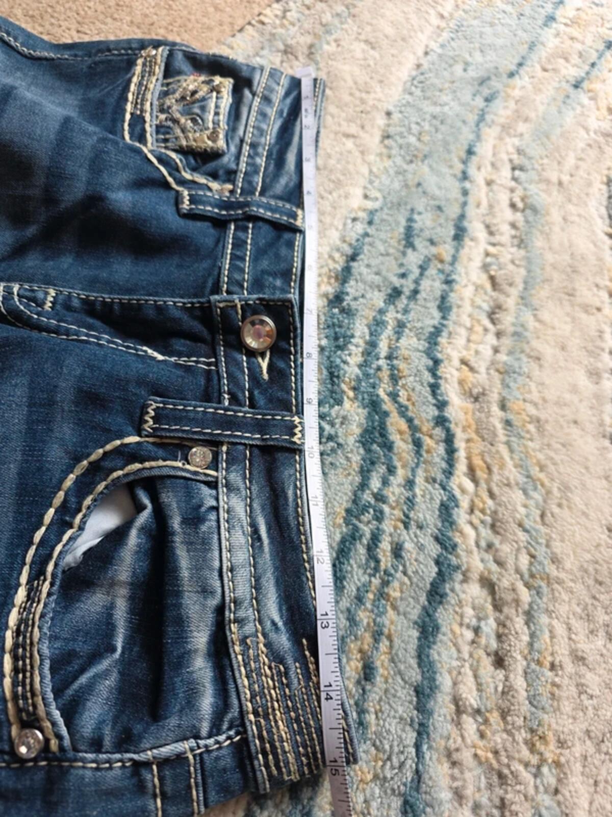 Vigoss Low Rise Capri Bling Vintage Y2K Jeans UK Size 8