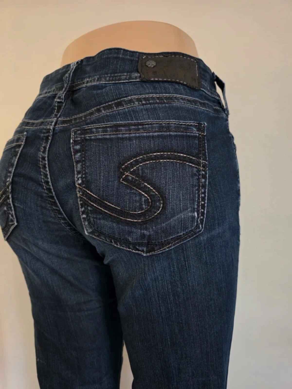Vintage Y2K Silver Jeans Mid Rise Bootcut Jeans UK Size 12 Petite