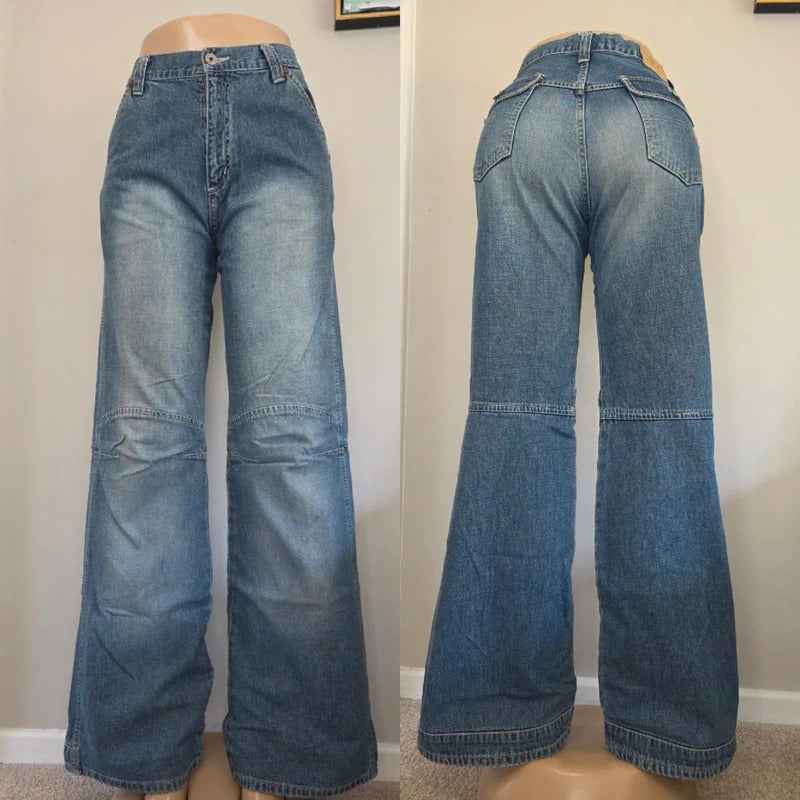 JP High Rise Baggy Wide Leg Vintage Y2K Jeans UK Size 12 Tall