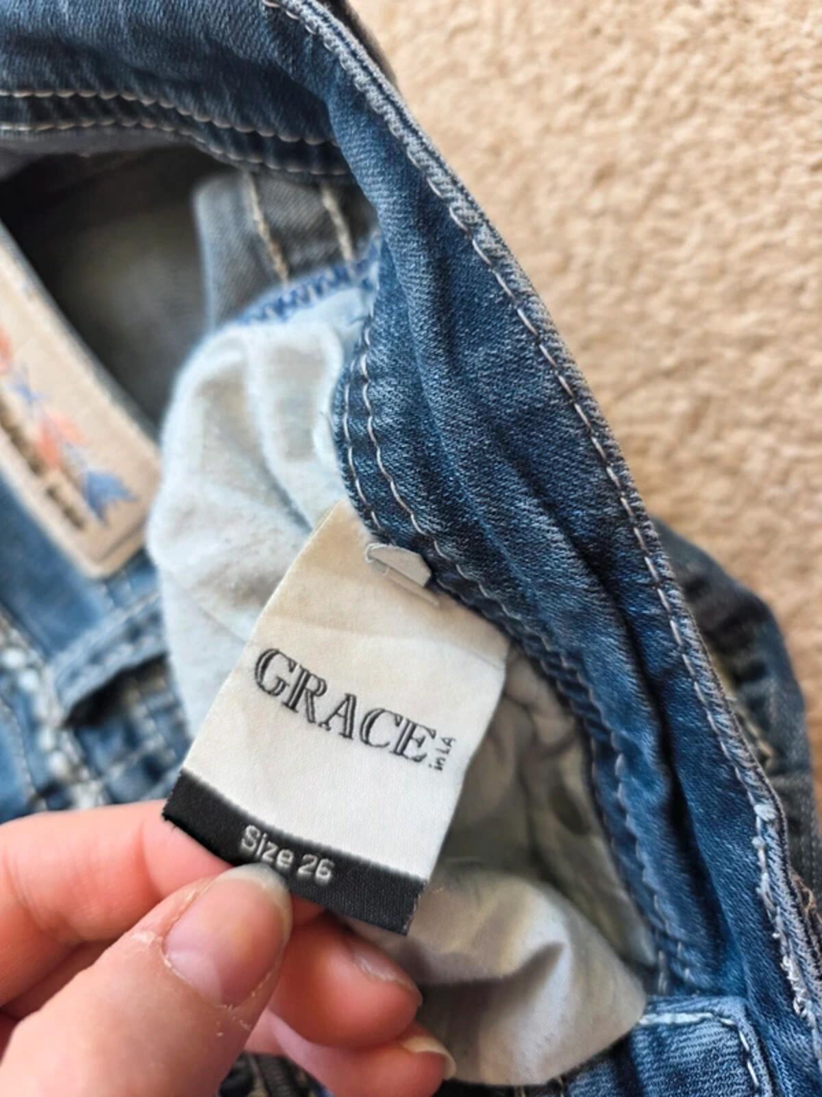 Vintage Y2K Grace in LA Mid Rise Bootcut Jeans UK Size 6 Tall