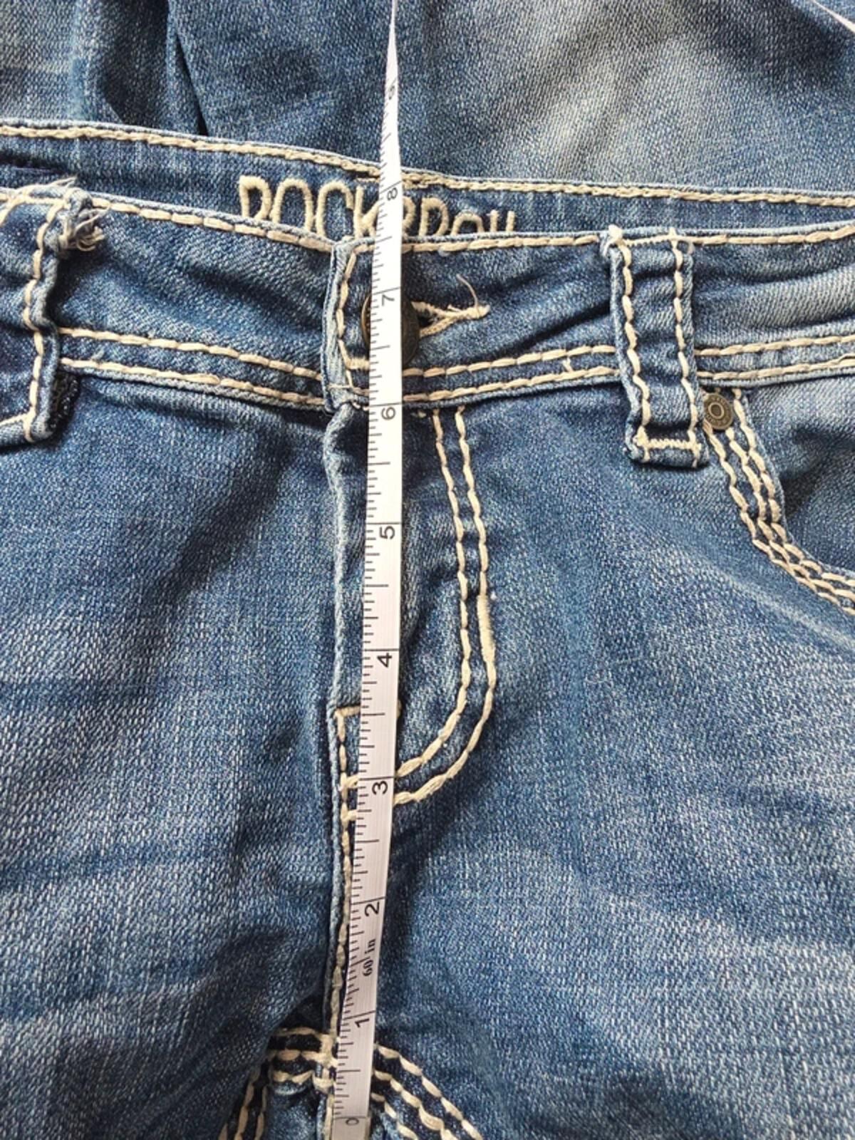 Rock & Roll Cowgirl Low Rise Bootcut Vintage Y2K Jeans UK Size 8 Tall